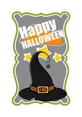 Halloween Witch Hat Vector Banner