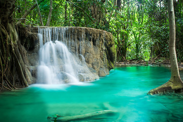Beautiful waterfall in tropical forest