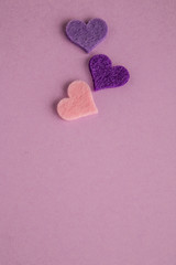 hearts on purple background