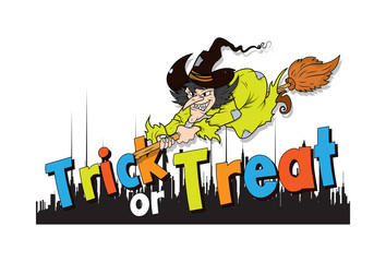 Halloween Witch Vector Background