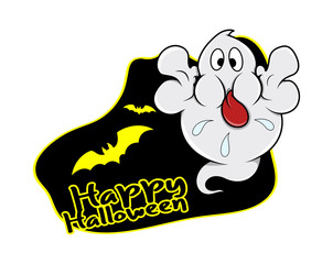 Happy Halloween Ghost Vector Graphic
