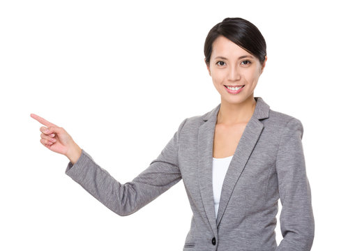 Business Woman With Finger Point Up