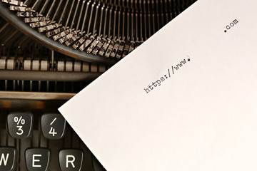Old typewriter with text http