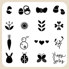 spring icons set for design