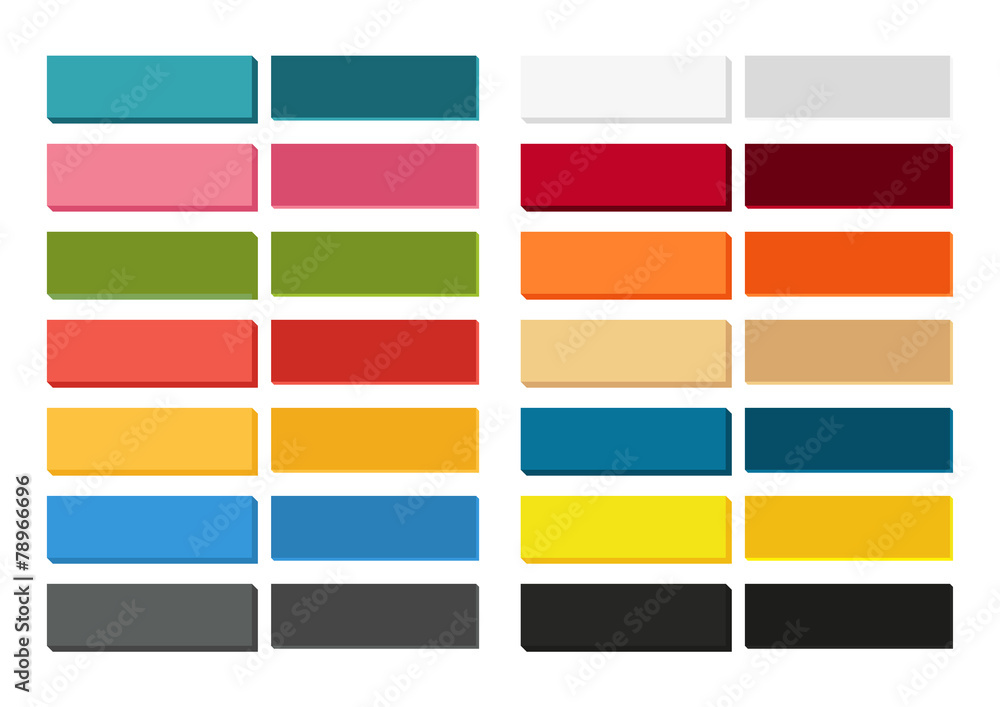 Poster big set of 14 isolated buttons in two possitions