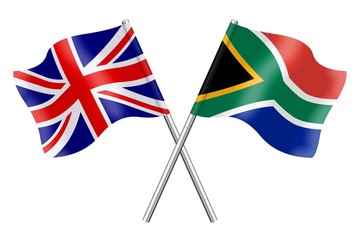 Flags: United Kingdom and South Africa
