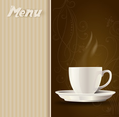 coffee cup on menu background