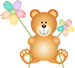 Teddy Bear with flowers