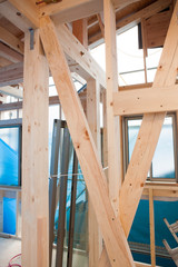 建設中の木造住宅