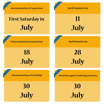 Important dates in july - reminder