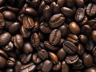 Roasted coffee crop beans background