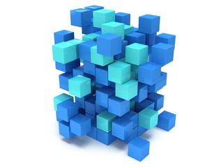 Fototapeta na wymiar 3D Cubes block. Assembling concept.