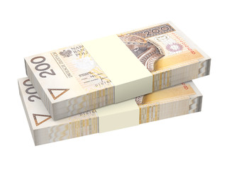 Polish currency isolated on white background.