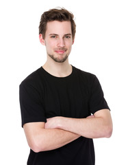 Man in black tee