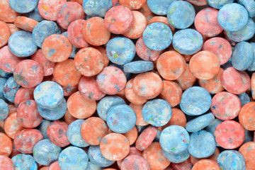 blue orange pink candy background