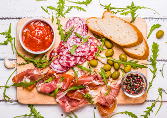 Meat set for a quick snack