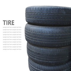 Tire stack isolated on white background