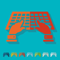 Flat design. using the keyboard