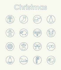 Set of Christmas simple icons