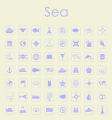 Set of sea simple icons