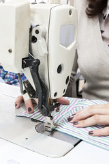 Industrial sewing machines with sewing machine operator