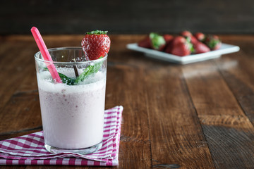 Fresh strawberry milkshake
