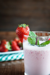 Fresh strawberry milkshake