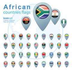 Set of African flags, vector illustration.