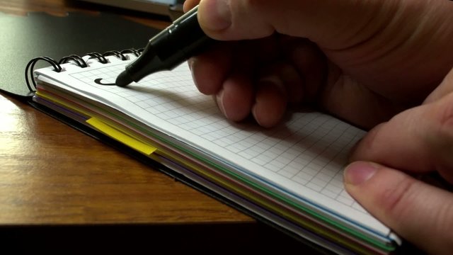 A man writes a mathematical equation
