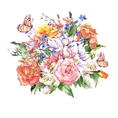 Rolgordijnen Floral Greeting Card with Blooming Jasmine © depiano
