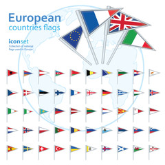Fototapeta na wymiar set of european flags, vector illustration