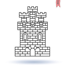 Medieval castle tower, coat of arms