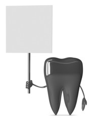 Metallic tooth with placard