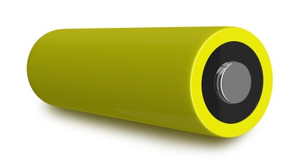 Yellow battery isolated