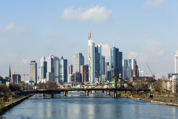 Obraz premium Summer view of the financial district in Frankfurt