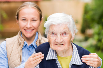 Elderly woman with grandchild