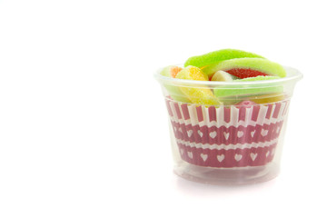 candies. jelly candies in plate on a background.