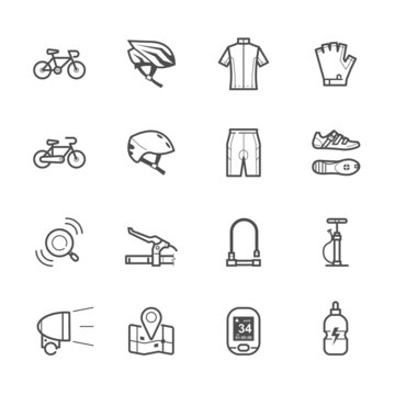Bicycle icons and Biking icons