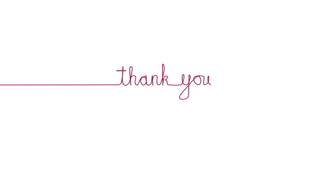 Handwritten THANK YOU text sign. Line separator, overlay, alpha