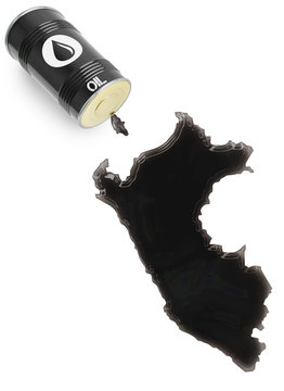 Glossy oil spill in the shape of Peru (series)