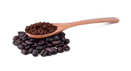 coffee beans  Isolated on white background.