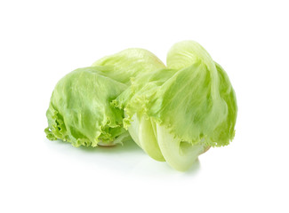 fresh iceberg lettuce salad isolated on white