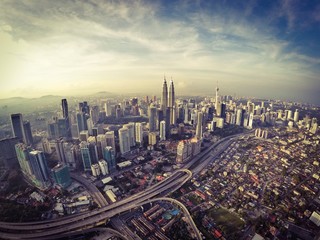kuala lumpur city from aerial view