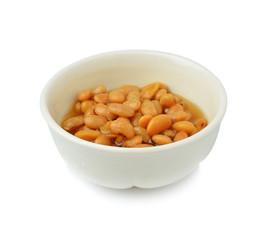 salted soybeans isolate on white background