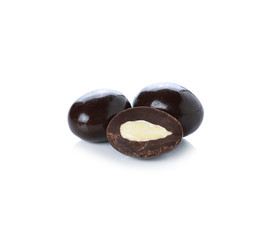 Chocolate balls on a white background