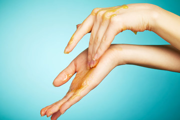 Naklejka premium Female hands