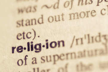 Dictionary definition of word religion