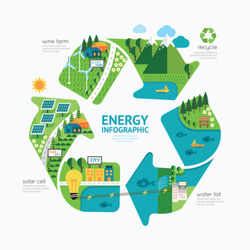 Infographic energy template design.protect world energy concept