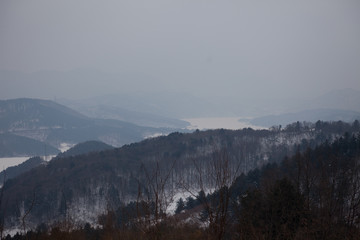 Naklejka premium 산능선이미지