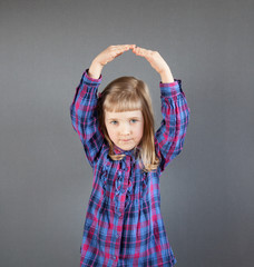Little girl doing exercise